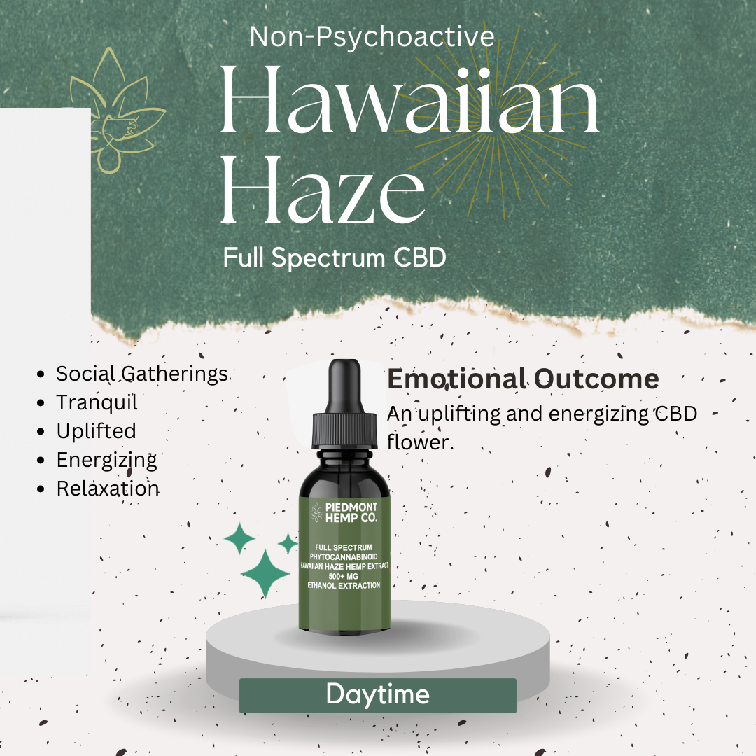 Packed with an abundance of cannabinoids and terpenes, Hawaiian Haze CBD delivers a harmonious synergy that wraps you in soothing relaxation, leaving you both tranquil and joyfully uplifted. Fans of this strain often describe its unique blend of effects as initially energizing, followed by a gradual and encompassing sense of muscle and mental ease.