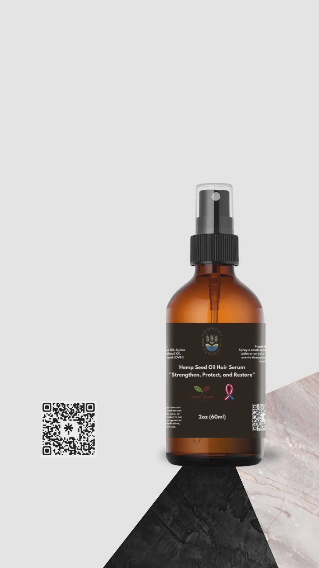 Load video: Hydrating Hair Serum with Hemp Seed Oil